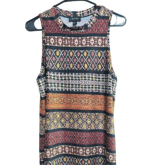 AB Studio XL Geometric Aztec Print Mock Neck Tank Top - Picture 1 of 4